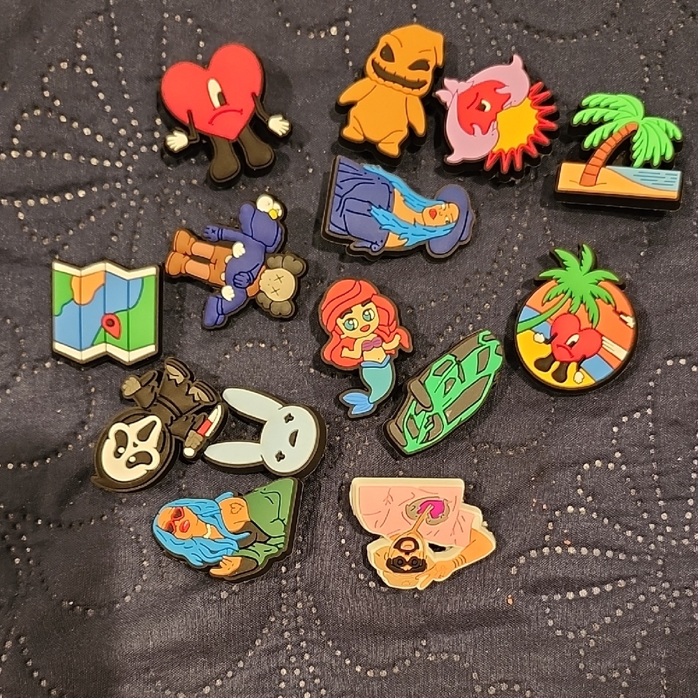 Colorful Cartoon Character Croc Buttons